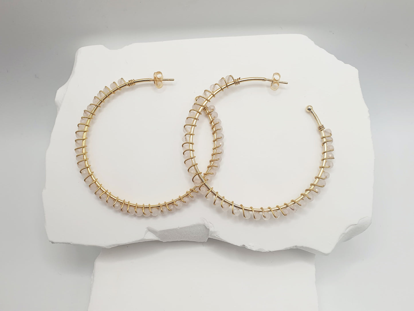 Boucle d'oreille quartz rose