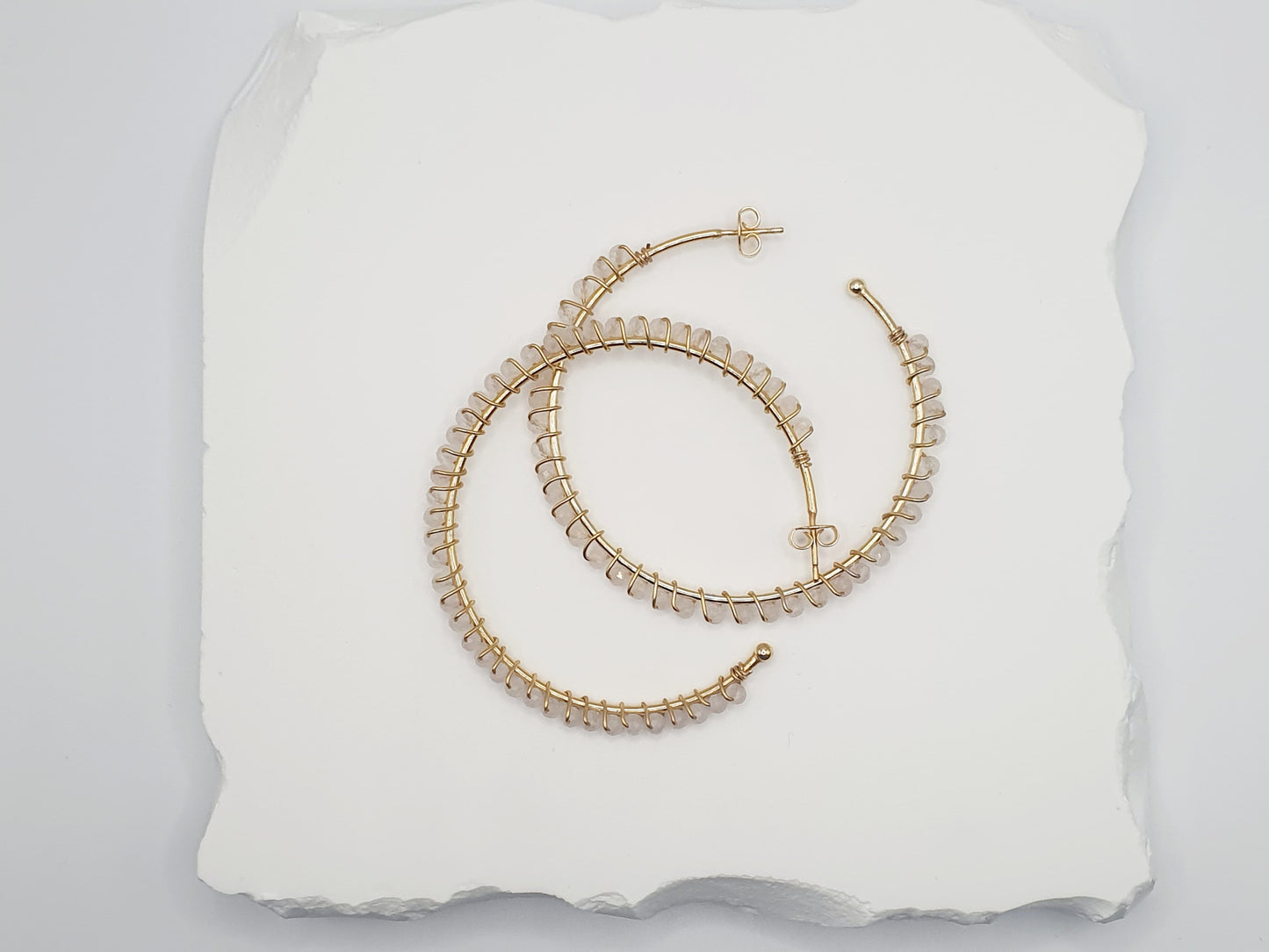 Boucle d'oreille quartz rose