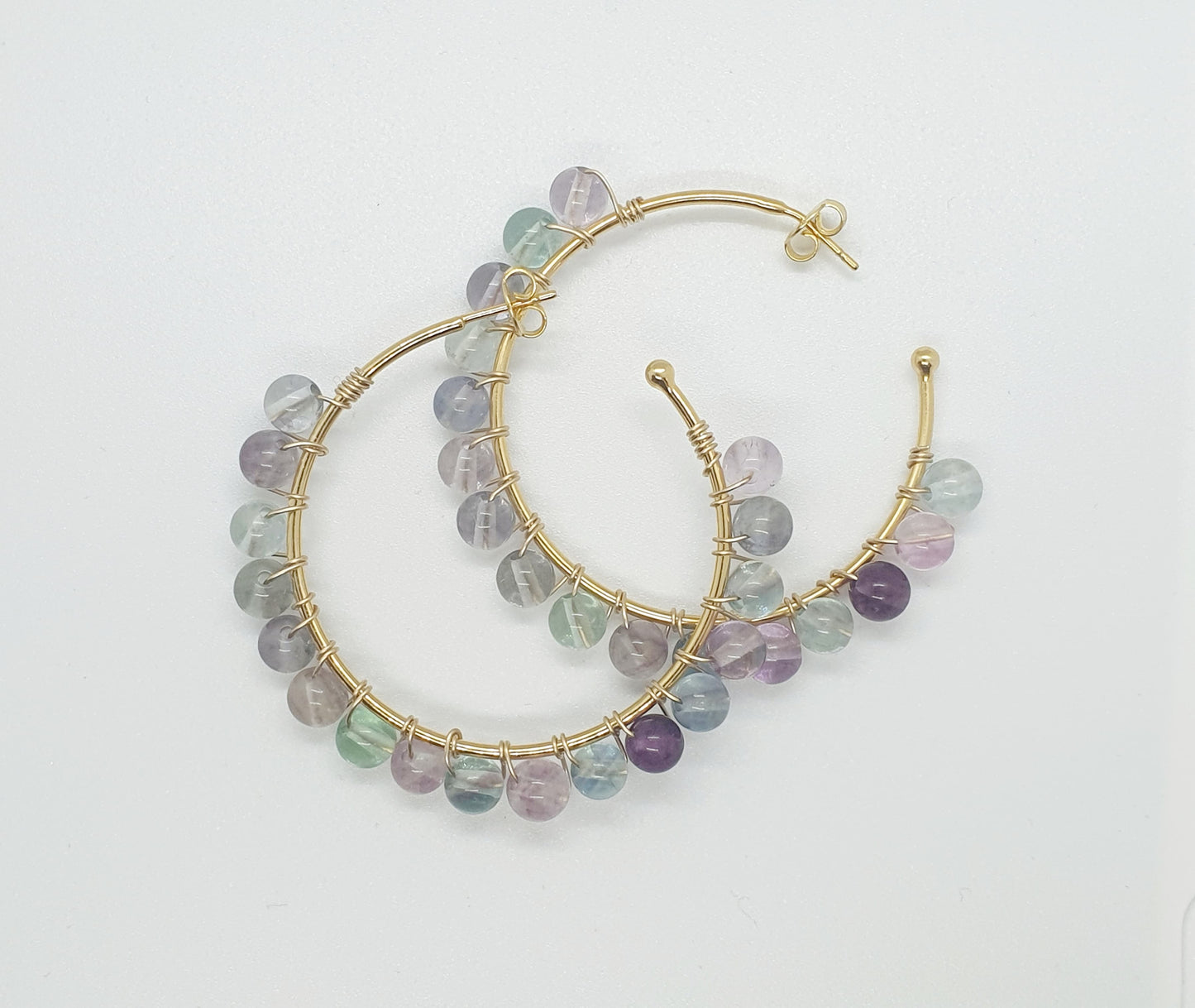 Boucles d'oreille pierre fluorite Flalina