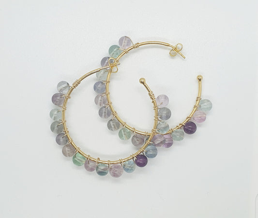 Boucles d'oreille pierre fluorite Flalina